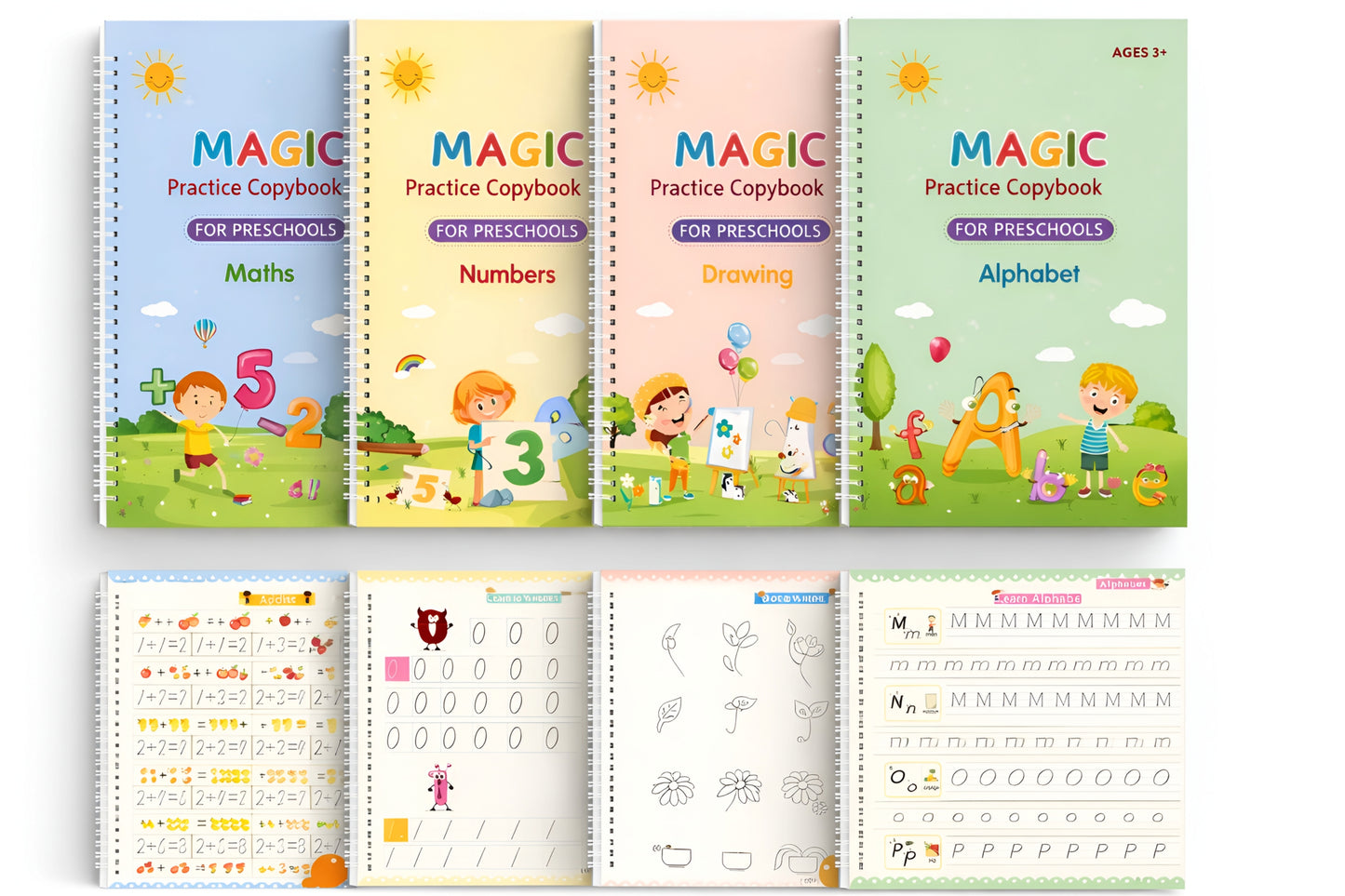 MagicWrite™ Reusable Learning Book Set – 4 in 1