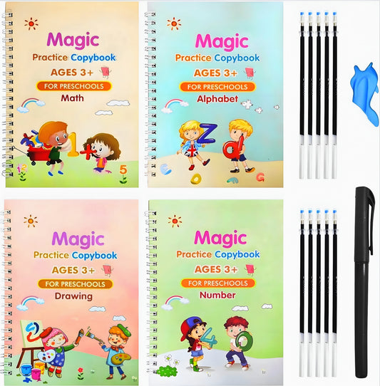 MagicWrite™ Reusable Learning Book Set – 4 in 1