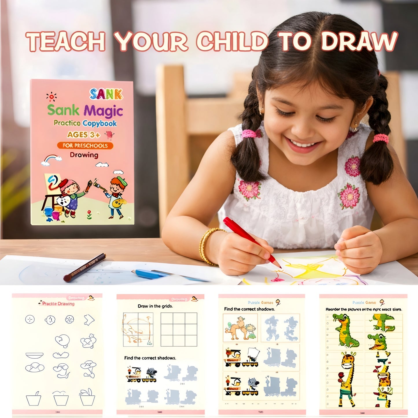 MagicWrite™ Reusable Learning Book Set – 4 in 1