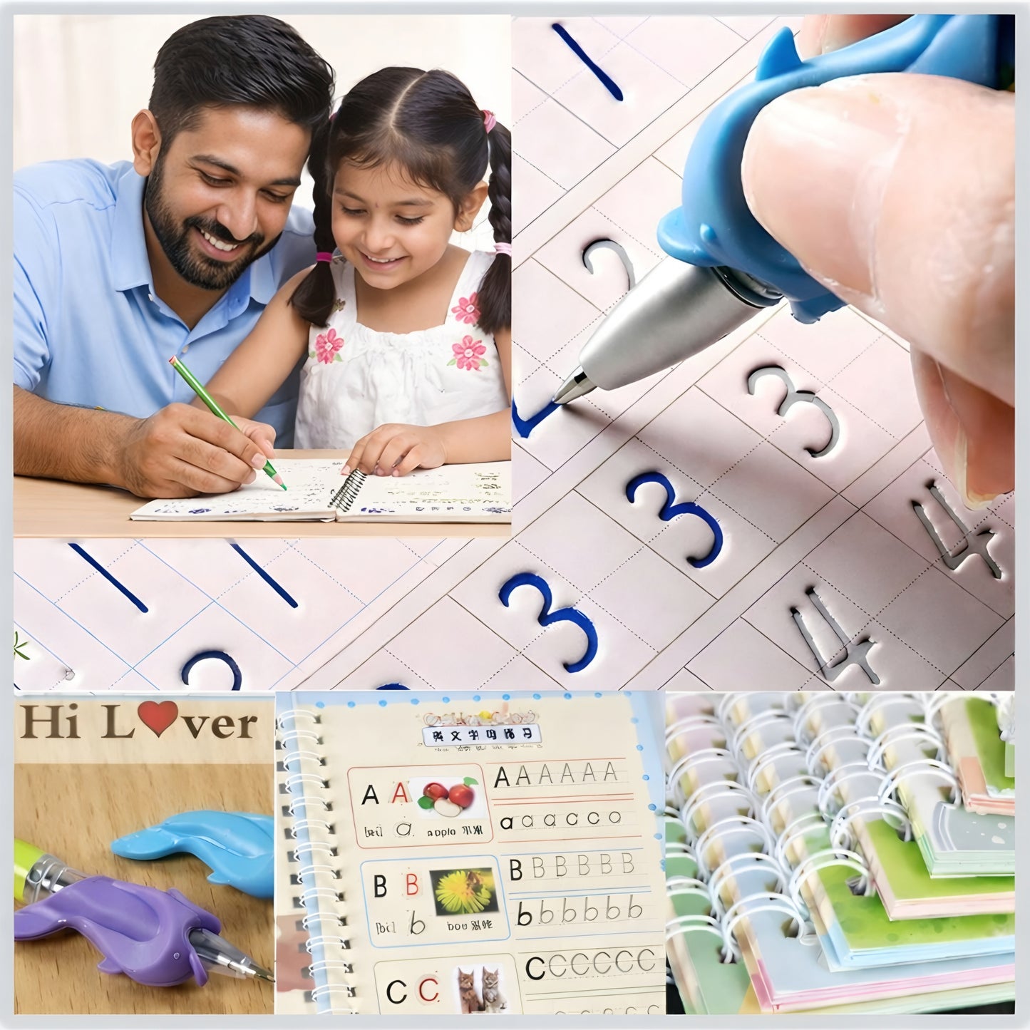 MagicWrite™ Reusable Learning Book Set – 4 in 1